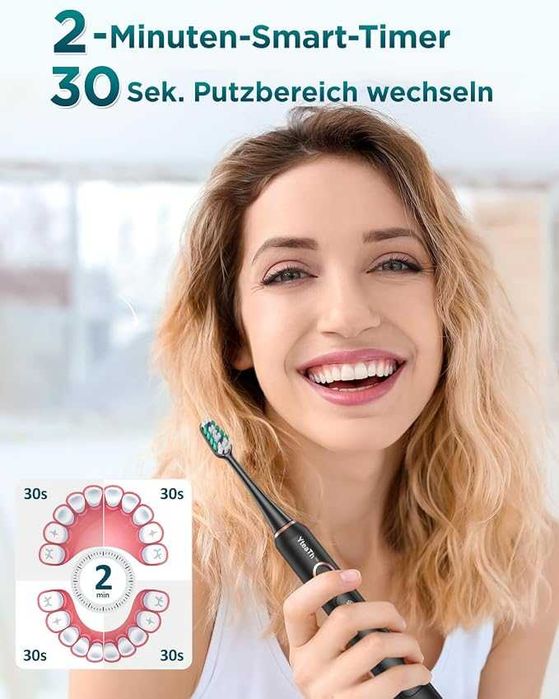 Електрическа звукова четка за зъби за възрастни и деца YteaTh Y05 , 7 глави за четка, 5 режима