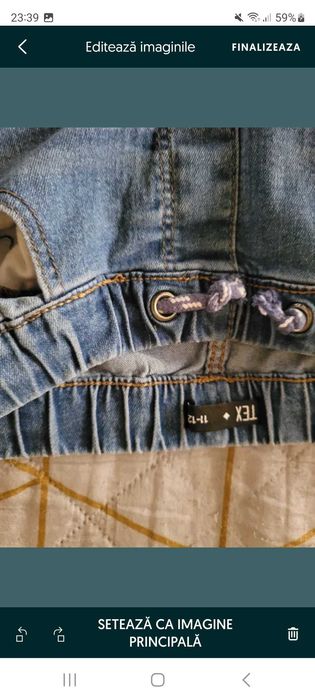 Pantaloni copii varsta 11-12 ani, culoarea albastru șters.