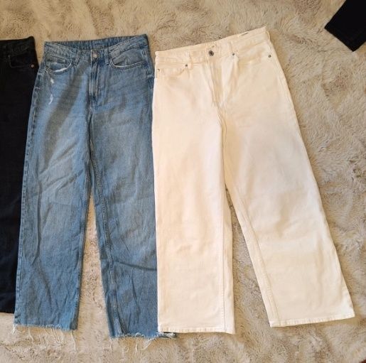 Lot 2 perechi de blugi wide leg 38 H&M