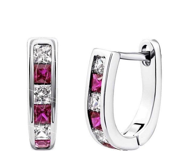 Серьги серебряные с рубином