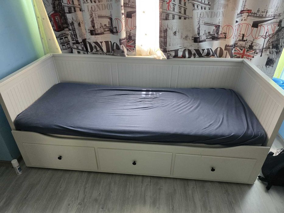 Pat Divan Ikea cu 3 sertare/2 saltele, 80x200 cm