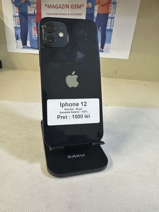 Iphone 12 / 128 gb / 100% baterie / folie sticla cadou