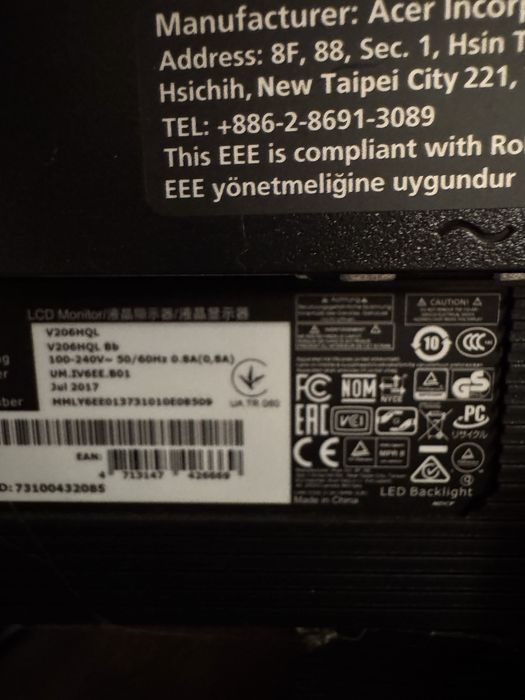 Монитор Acer V206 HQl Bb