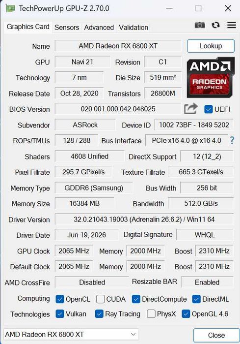 Gaming PC с Ryzen 9 7900/ 32GB DDR5/ RX 6800 XT 16GB/ 512GB/ 850W
