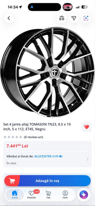Set jante aliaj Audi 19" si anvelope vara Pirelli P-Zero (PZ4) 245/40R19 94W