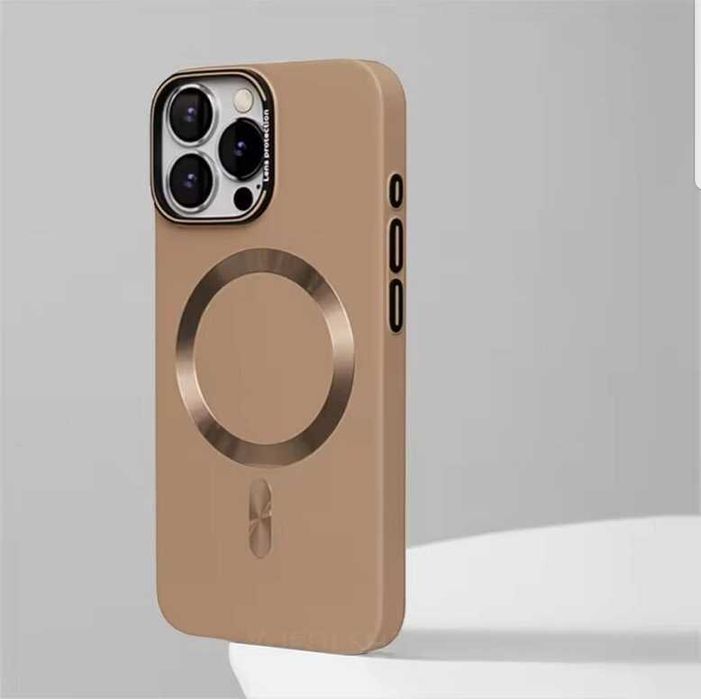 Калъф MagSafe iPhone 14 / 15 / 16 серия луксозен твърд гръб