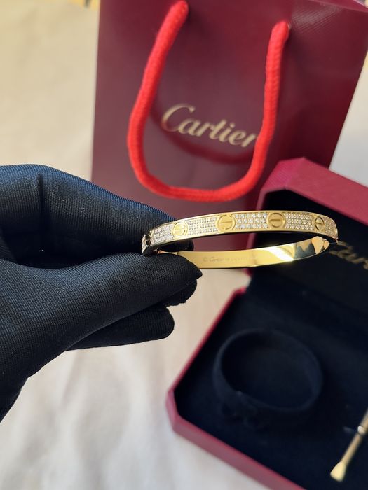 Bratara cu diamante  placata cu aur 18k