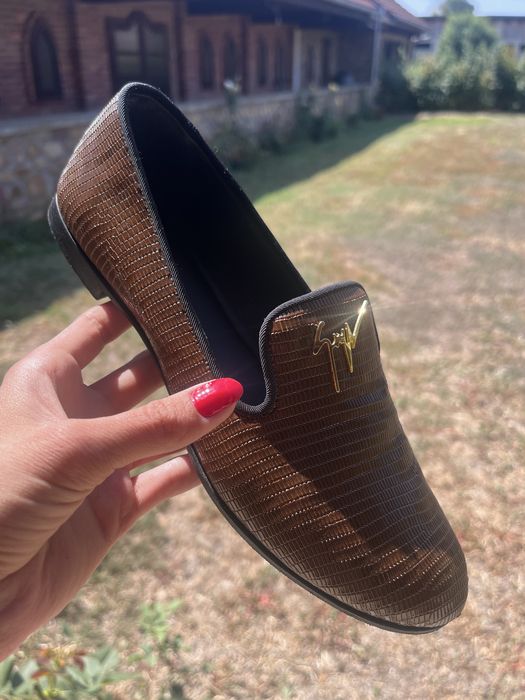 Giuseppe Zanotti, premium, 100% piele, balerini maro, piele sidef