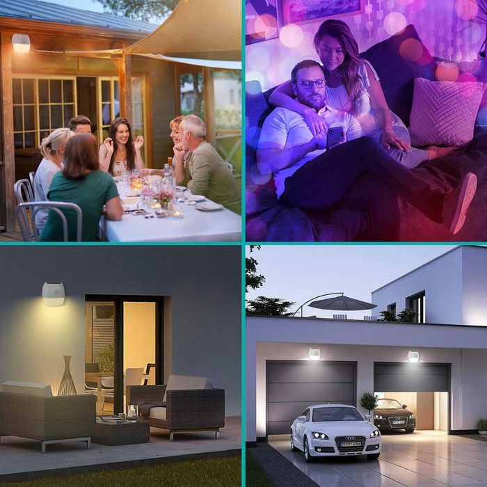 Соларна сензорна лампа с RGB, USB зареждане, IP64, работа с Alexa