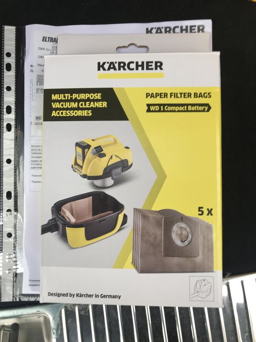 Продавам оригиналнли торбички Kaerher за прахосмукачка WD1 battery