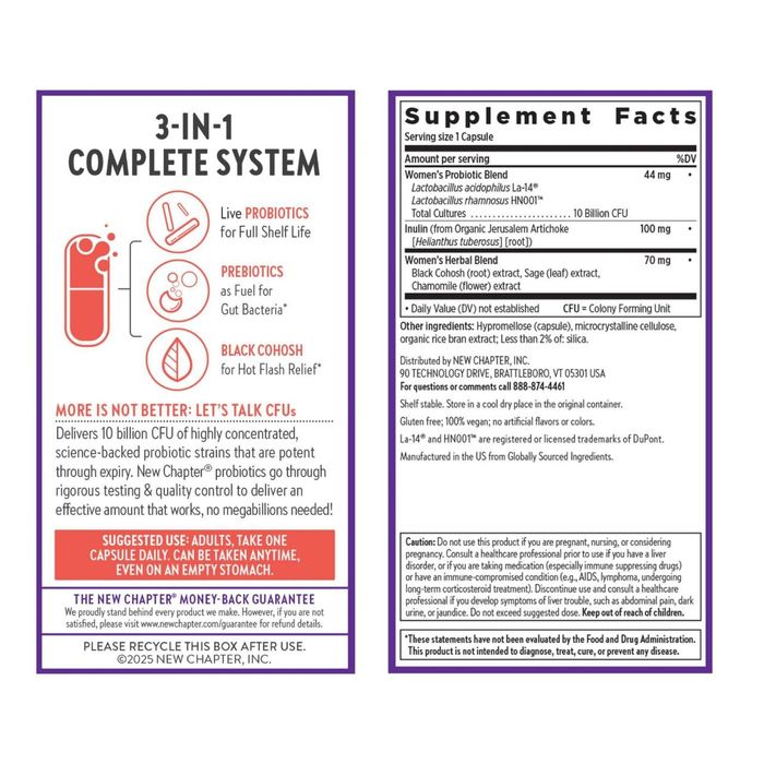 Пробиотик  при менопаузе. Халол. New Chapter  Probiotic Menopause Bala