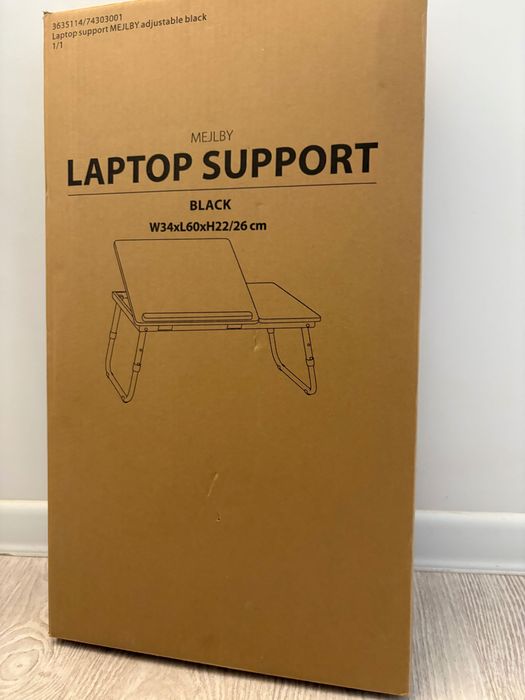 Masă laptop MEJLBY ajustabilă neagră