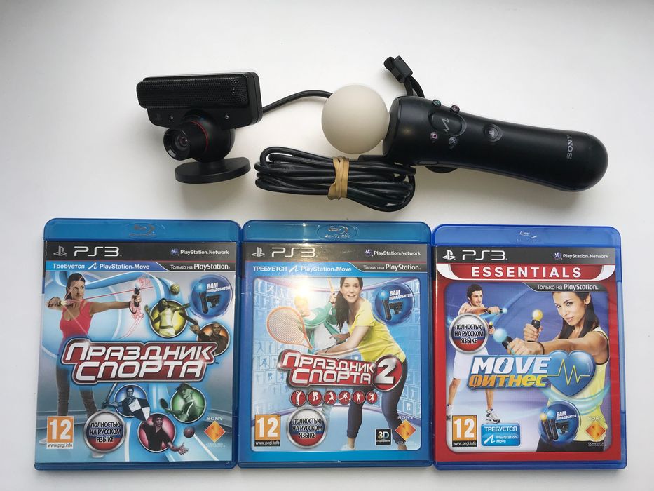 Playstation3 move Камера + 3 Диска