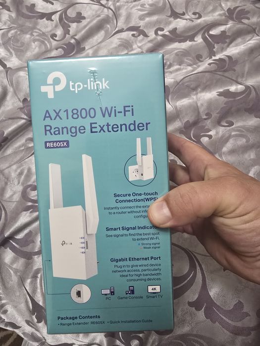 Чисто нов TP-Link RE605X AX1800 Wi-Fi 6 Range Extender (Фабрично запечатан)