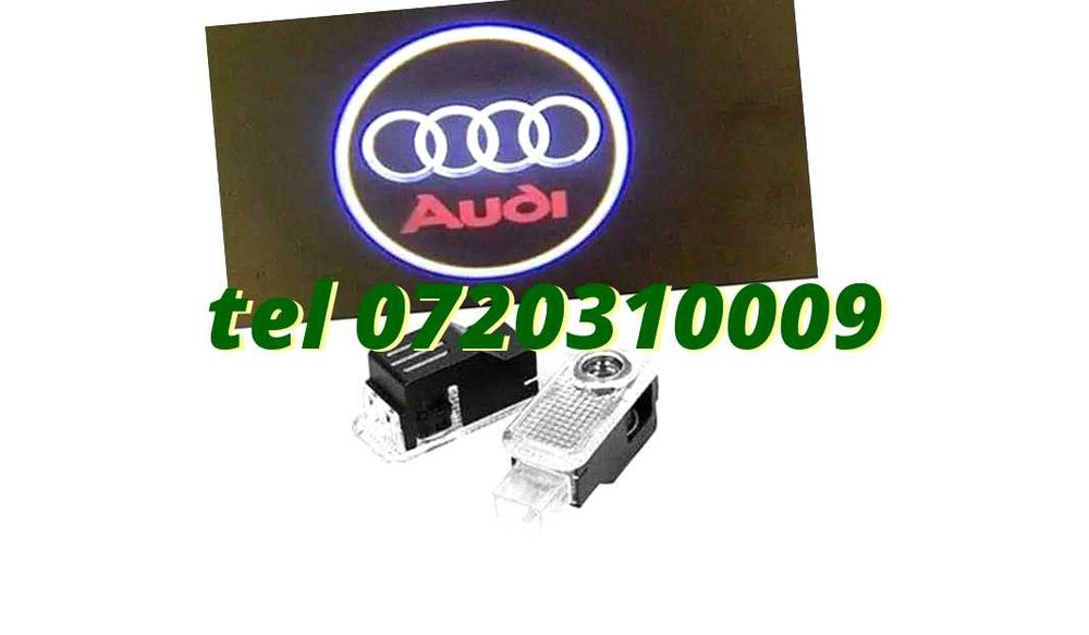 Set Lampi Led Holograme Proiectoare Logo Portiera Audi A3 A4 A5 A6 Q3