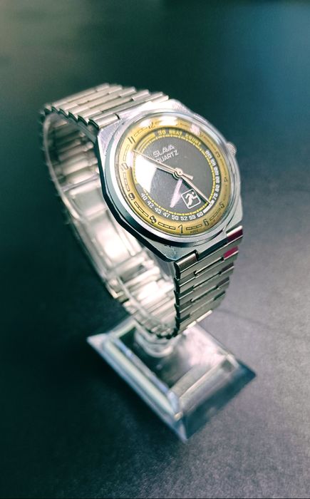 Советские мужские часы «Слава Спортивные» кварцевые, на батарейке