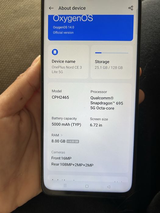 OnePlus Nord CE 3 Lite 5G 8GB RAM