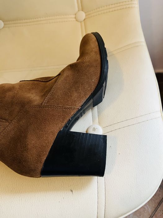 Cizme peste genunchi Benvenuti, piele naturala intoarsa, M 36