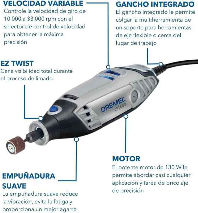 Мултифункционален прав шлайф DREMEL 3000, 130W