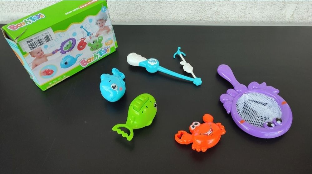 set jucarii baie apa piscina copii fete baieti pescuit stropit bebe