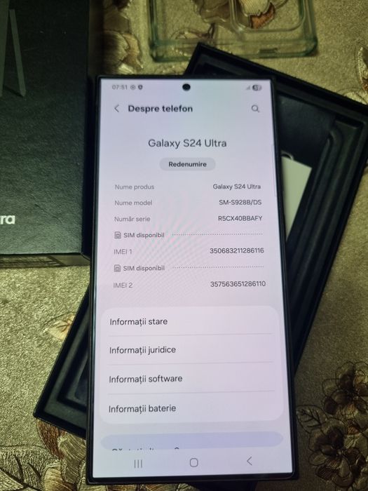 Samsung Galaxy S24 Ultra 256gb/Negru ca și nou