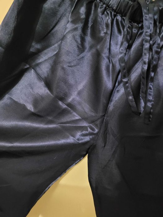 Pantaloni de pijama din satin, bleumarin, marime XXL, noi