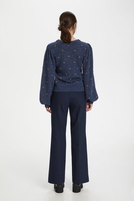 GESTUZ пуловер на точки с буфан ръкав