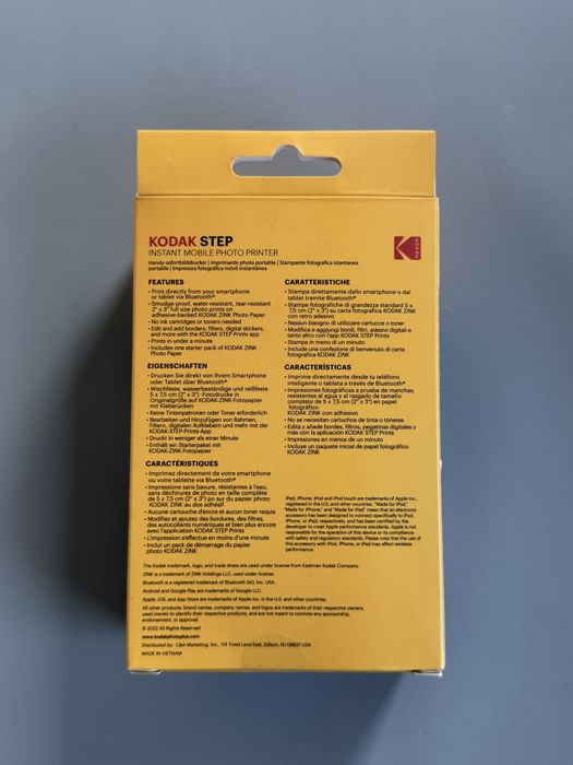 Imprimanta portabila Kodak Step, bluetooth / sigilata