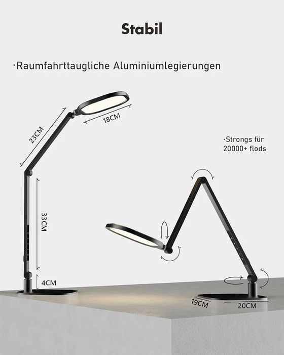 Професионална LED настолна лампа 15W с тъч контрол и защита за очите