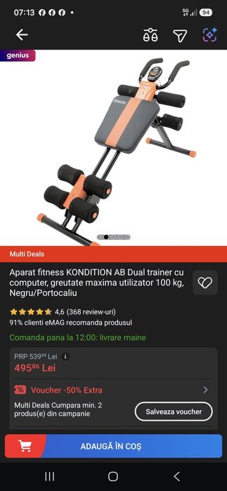Aparat fitness KONDITION AB Dual Trainer cu computer – aproape nou
