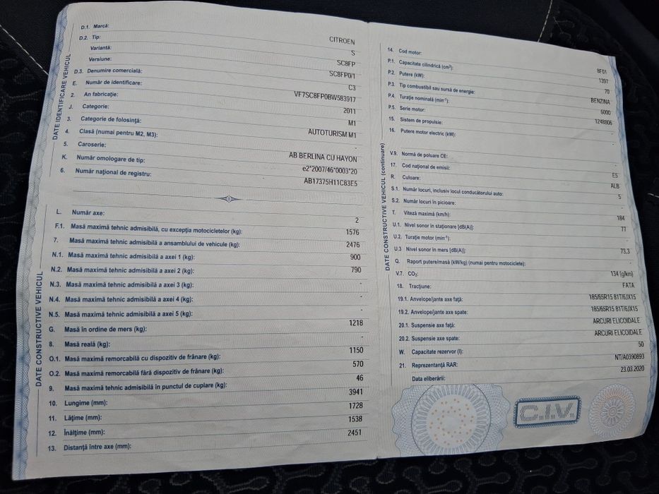 Citroen C3, E5, 2011, GPL, inmatriculat