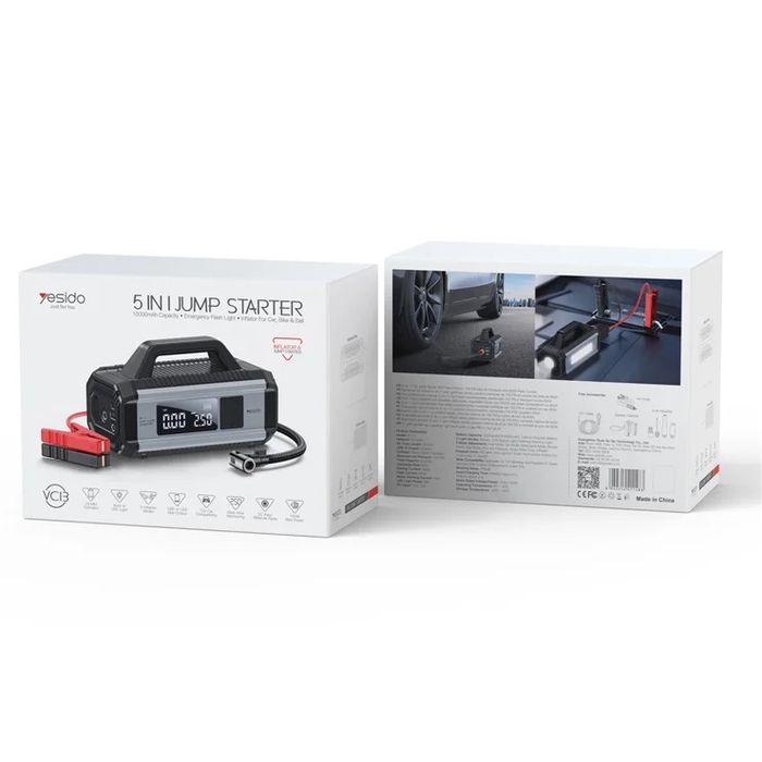 YESIDO VC13 – Пуско-зарядка, насос и пауэрбанк в одном 10000mAh