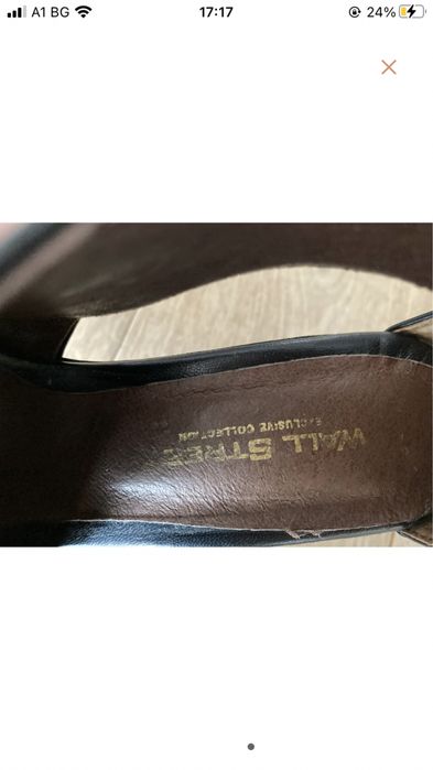 Кожени сандали на платформа размер 36