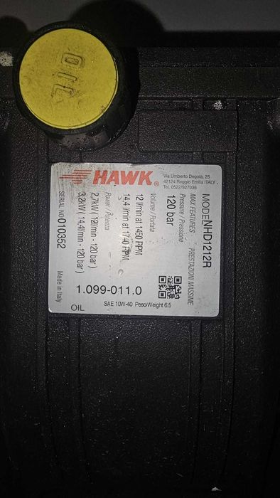 vand pompa hawk 120bar