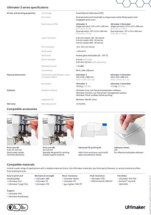 Imprimanta 3D Ultimaker 3