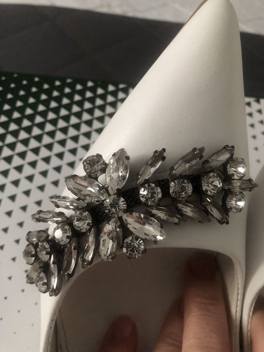 Pantofi albi, piele, Marelbo