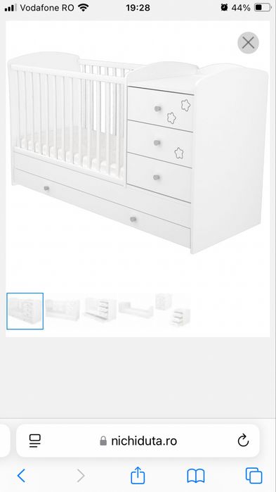 Patut transformabil pentru copii 120x60