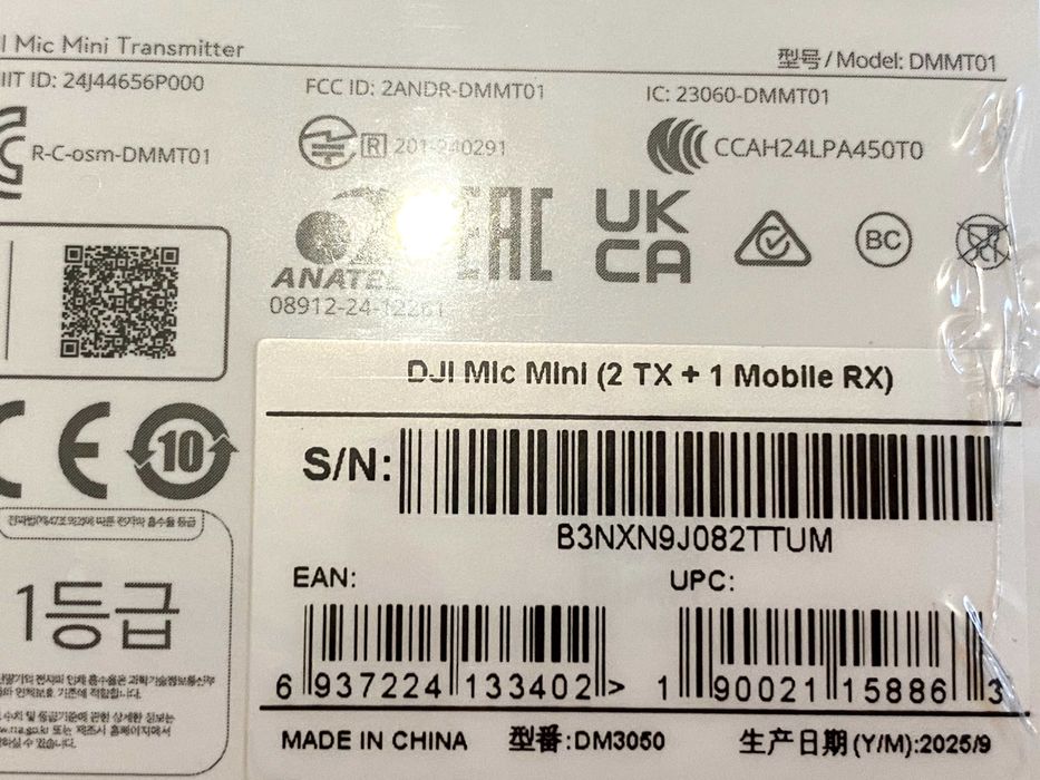 DJI Mic Mini 2TX+1 Mobile RX WiFi 2 lavaliere+RECEPTOR USB-C SIGILAT