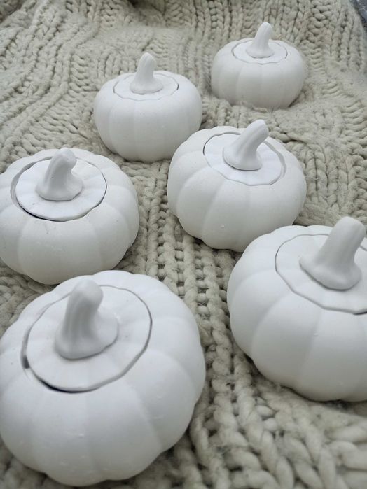 Гипсовые тыквы, Хэллоуин, домашний декор, украшение осени