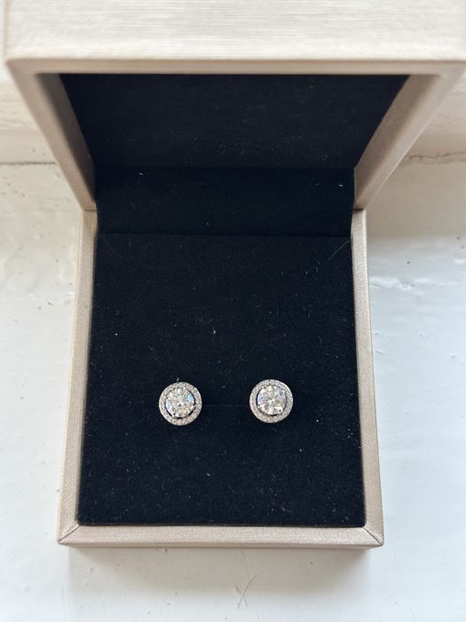 Серьги бриллианты лабортаорные 1 карат