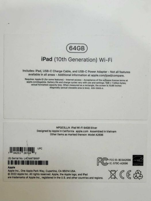 iPad 10th Wi-Fi 64GB Silver NOUA