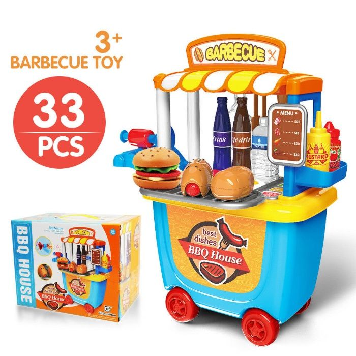 Детска количка за игра ФАСТ Фуд в комплект с аксесоари