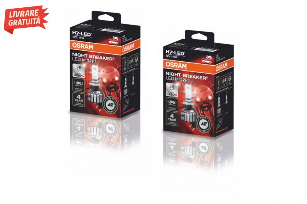 OSRAM NIGHT BREAKER H7 LED PRO GEN2 64210DWNBG2 Set 2 Becuri Auto Moto