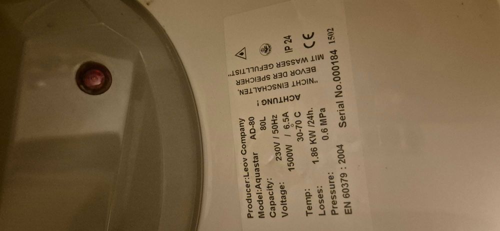 Bolier electric 80 litri Leov Aquastar