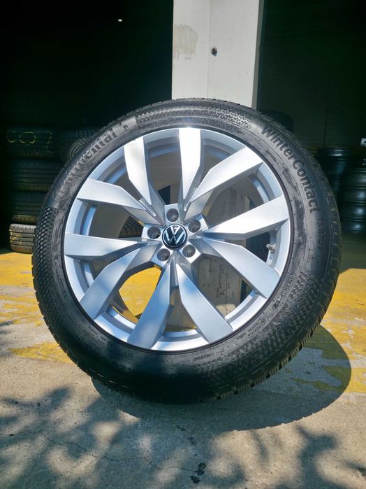 4 Roti Jante + Anvelope IARNA - 285/45/20 - OEM VW Touareg 2025 / AUDI Q7 - 5x112 20'' 9J ET 33 - CA NOI - DOT 2024 Continental IARNA !