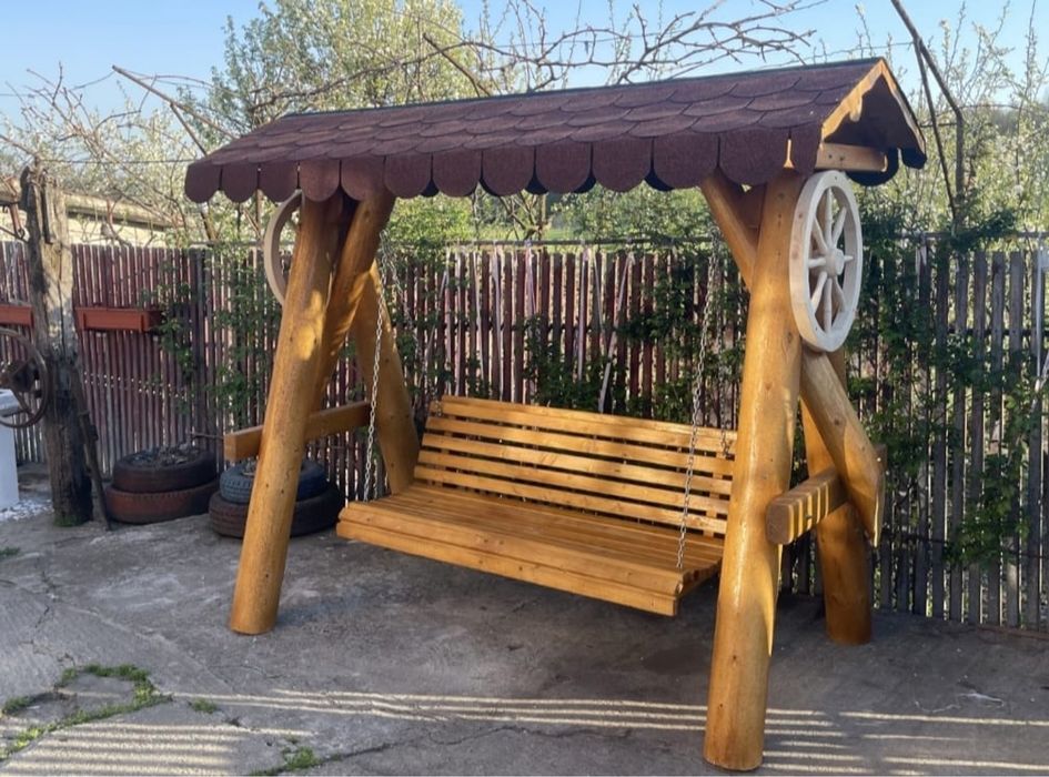 Leagan din lemn / balansoar din bile rotunde