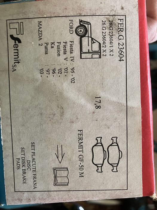 Placute de frana NOI fata  Ford/Vw/Seat/Skoda/Audi/Mazda