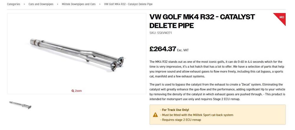 Evacuare Milltek / Vibrant 2.8VR6 3.2V6 R32 - Golf 4, Leon 1m, Audi A3