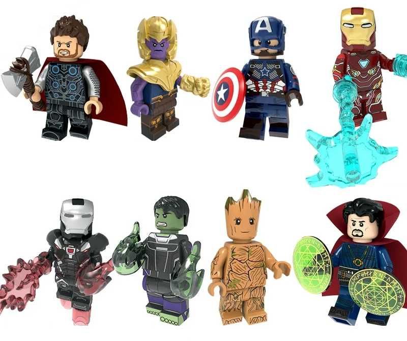 Set 8 Minifigurine noi tip Lego Marvel Avengers cu Groot si Thanos