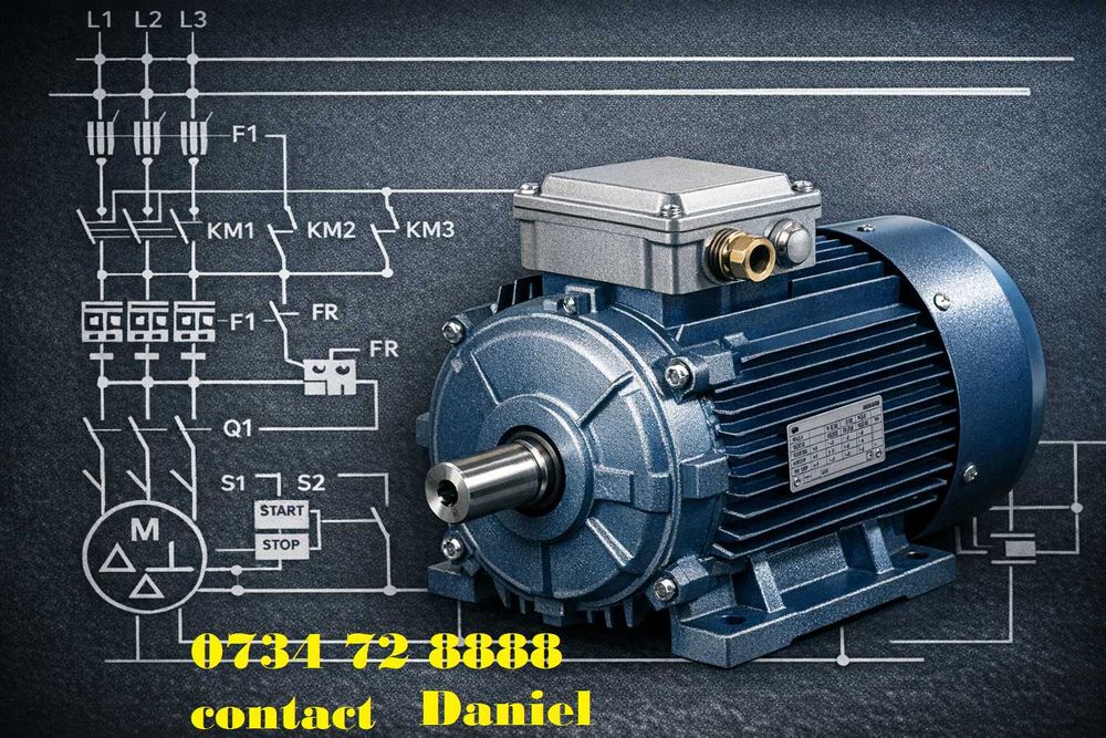 Comenzi pentru motoare electrice asincrone – porți, pompe, ventilatoare, utilaje, angrenaje / instalatii electrice de uz agroindustrial si gospodaresc